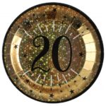 anniversaire adulte, vaisselles, assiettes, 20