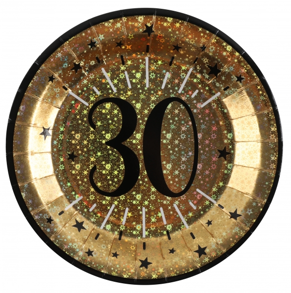 anniversaire adulte, vaisselles, assiettes, 30
