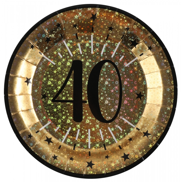 anniversaire adulte, vaisselle, assiette, 40