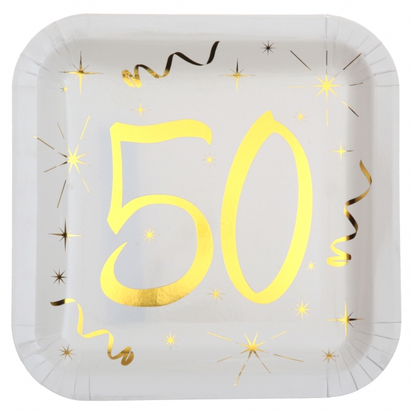 anniversaire adulte, vaisselle, 50