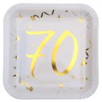 anniversaire adulte, vaisselle, 70