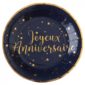 anniversaire adulte, vaisselles, assiettes, ja, bleu