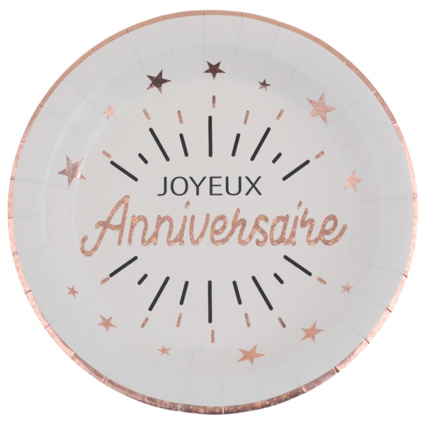 anniversaire adulte, assiettes, ja , rg