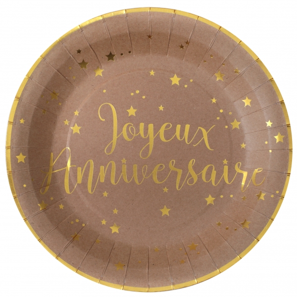 anniversaire adulte, vaisselles, assiettes, kraft