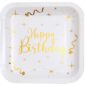 anniversaire adulte, vaisselles, assiettes, or