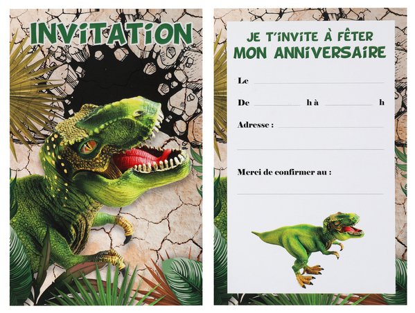 Anniversaire enfant, dinosaure, invitation