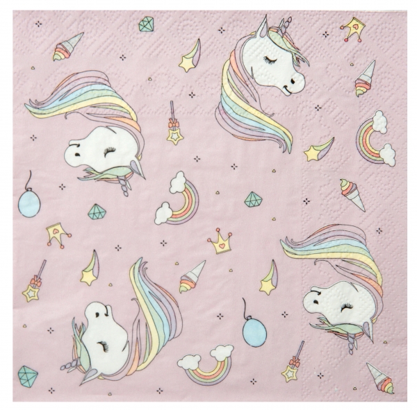 Anniversaire enfant, serviettes, licorne