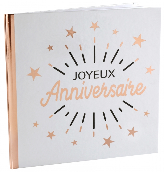 Anniversaire enfant, livre d or, rose gold