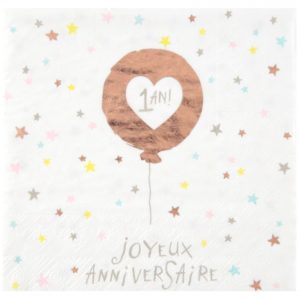 Anniversaire enfant, 1er anniversaire, serviettes