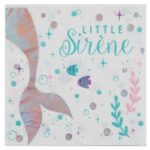 Anniversaire enfant, sirene, serviettes