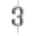ARTICLES DE FETE-BOUGIE-BOUGIE D'ANNIVERSAIRE-BOUGIE CHIFFRE-BOUGIE CHIFFRE ARGENT