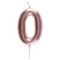 ARTICLES DE FETE-BOUGIE-BOUGIE D'ANNIVERSAIRE-BOUGIE CHIFFRE-BOUGIE CHIFFRE ROSE GOLD 0