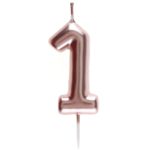 ARTICLES DE FETE-BOUGIE-BOUGIE D'ANNIVERSAIRE-BOUGIE CHIFFRE-BOUGIE CHIFFRE ROSE GOLD 1