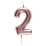 ARTICLES DE FETE-BOUGIE-BOUGIE D'ANNIVERSAIRE-BOUGIE CHIFFRE-BOUGIE CHIFFRE ROSE GOLD
