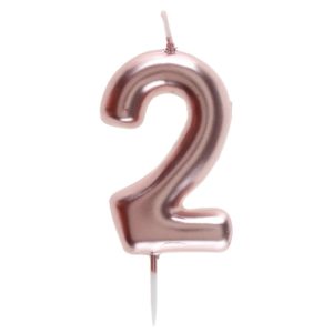 ARTICLES DE FETE-BOUGIE-BOUGIE D'ANNIVERSAIRE-BOUGIE CHIFFRE-BOUGIE CHIFFRE ROSE GOLD