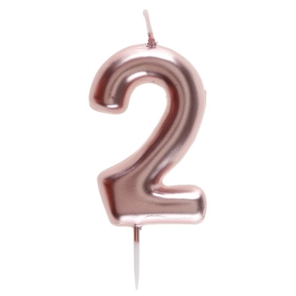 ARTICLES DE FETE-BOUGIE-BOUGIE D'ANNIVERSAIRE-BOUGIE CHIFFRE-BOUGIE CHIFFRE ROSE GOLD