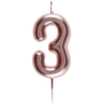 ARTICLES DE FETE-BOUGIE-BOUGIE D'ANNIVERSAIRE-BOUGIE CHIFFRE-BOUGIE CHIFFRE ROSE GOLD