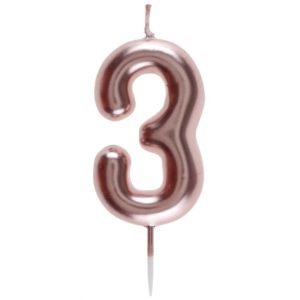 ARTICLES DE FETE-BOUGIE-BOUGIE D'ANNIVERSAIRE-BOUGIE CHIFFRE-BOUGIE CHIFFRE ROSE GOLD