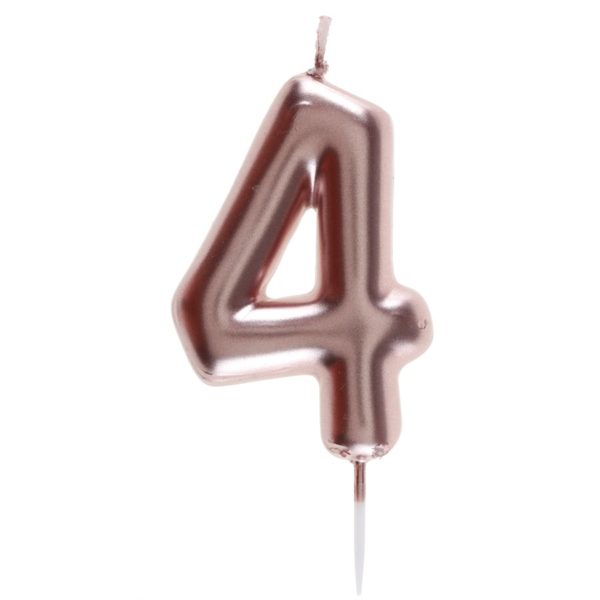 ARTICLES DE FETE-BOUGIE-BOUGIE D'ANNIVERSAIRE-BOUGIE CHIFFRE-BOUGIE CHIFFRE ROSE GOLD