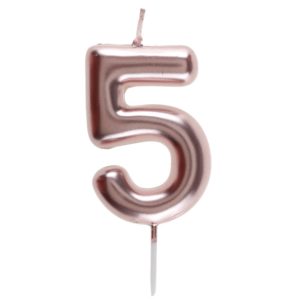 ARTICLES DE FETE-BOUGIE-BOUGIE D'ANNIVERSAIRE-BOUGIE CHIFFRE-BOUGIE CHIFFRE ROSE GOLD