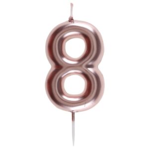 ARTICLES DE FETE-BOUGIE-BOUGIE D'ANNIVERSAIRE-BOUGIE CHIFFRE-BOUGIE CHIFFRE ROSE GOLD