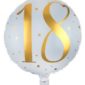 Anniversaire adulte, ballon, alu, or, 18