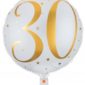Anniversaire adulte, ballon, alu, or, 30