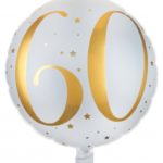 Anniversaire adulte, ballon, alu, or, 60