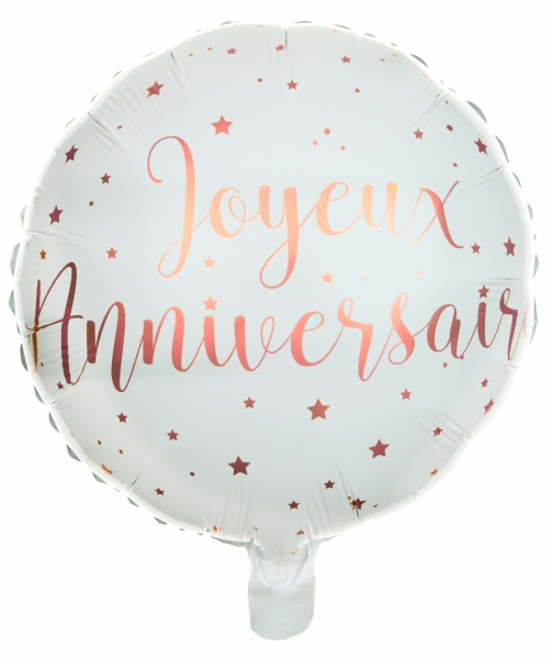 Anniversaire adulte, ballon, alu, rose gold