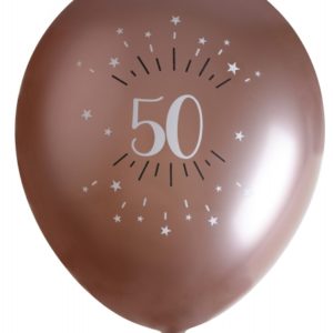 Ballons latex, ballons âges, rose gold, 50