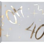 Anniversaire adulte, chemin de table, or, 40