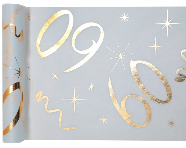 Anniversaire adulte, chemin de table, or, 60
