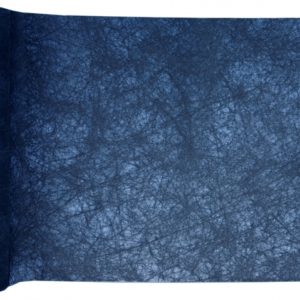 Décoration de table, chemin de table, fanon, bleu marine