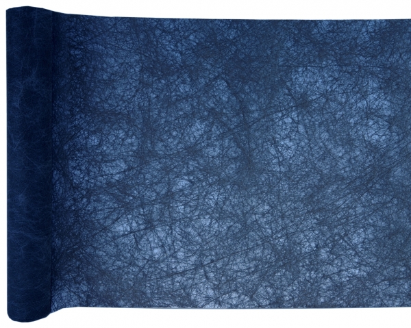 Décoration de table, chemin de table, fanon, bleu marine