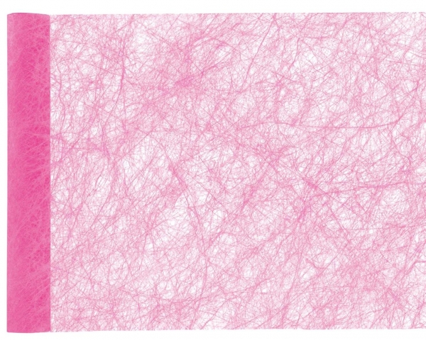 Décoration de table, chemin de table, fanon, fuchsia