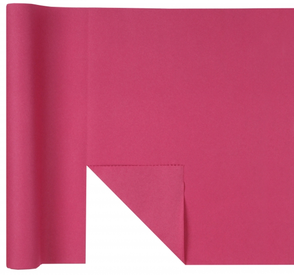 Décoration de table, chemin de table, fanon, fuchsia