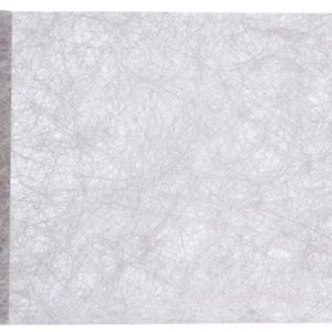 Décoration de table, chemin de table, fanon, gris