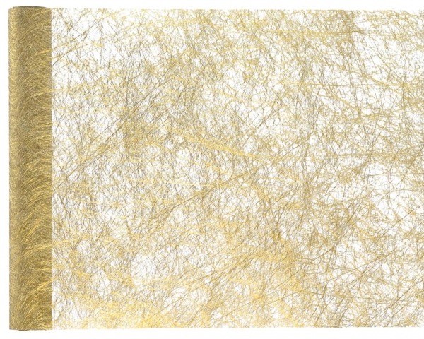 Décoration de table, chemin de table, fanon, or