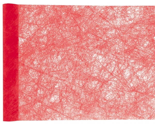 Décoration de table, chemin de table, fanon, rouge