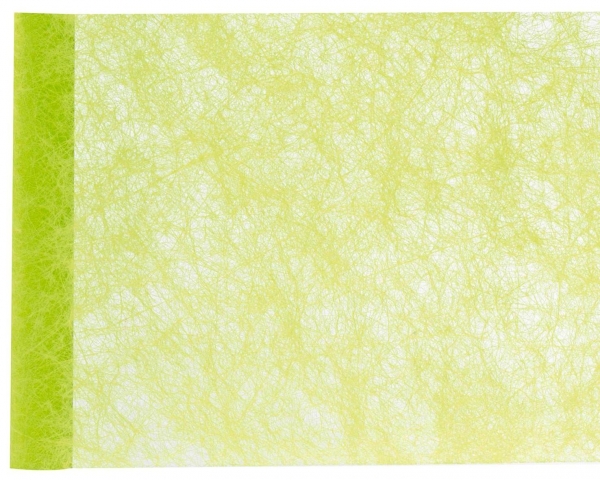 Décoration de table, chemin de table, fanon, vert anis