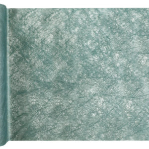Décoration de table, chemin de table, fanon, vert fonce