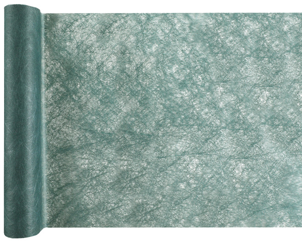 Décoration de table, chemin de table, fanon, vert fonce