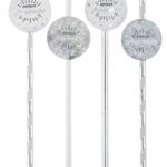 Décoration de table, pailles, argent