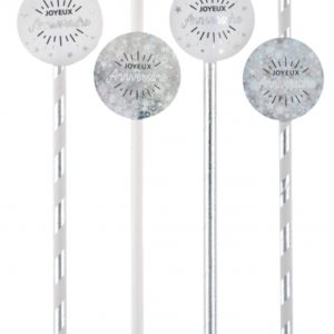 Décoration de table, pailles, argent