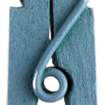 Decoration de table, pince en bois, bleu canard