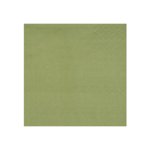 Décoration de table, serviettes en papier, vert olive