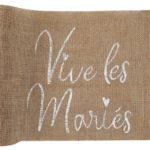 Occasions speciales, mariage, chemin de table, vive les maries