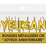 Anniversaire, bougies, joyeux anniversaire, or