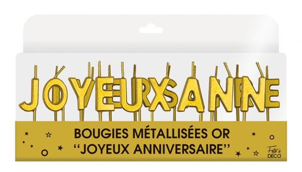 Anniversaire, bougies, joyeux anniversaire, or