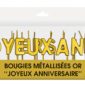 Anniversaire, bougies, joyeux anniversaire, or